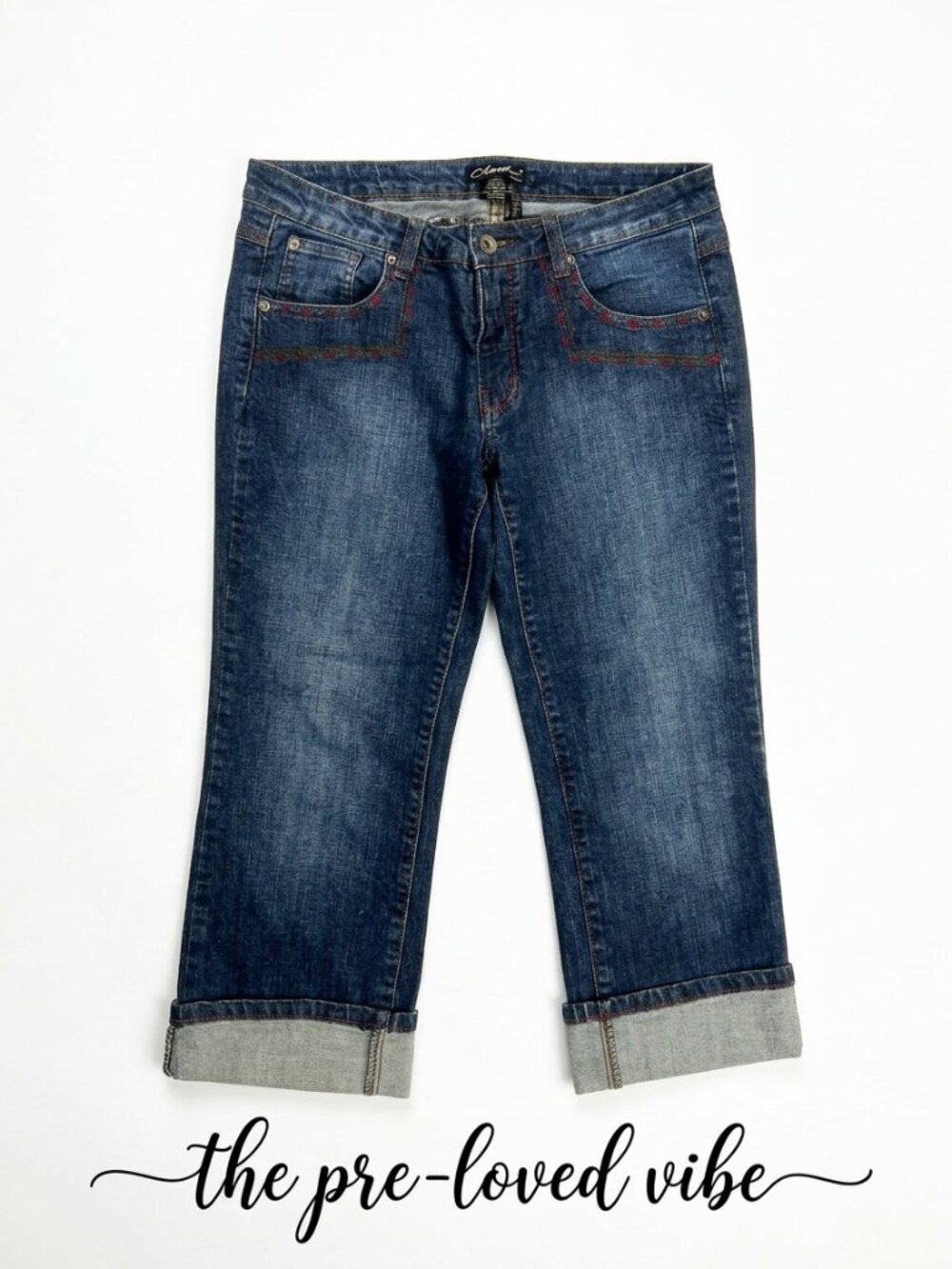 Clash Jeans Sized 11 Cropped Y2K Distressed Denim